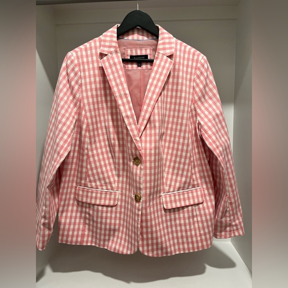 Women's Talbots Pink Gingham Check Blazer Jacket Size 16W plus size - Picture 9 of 9